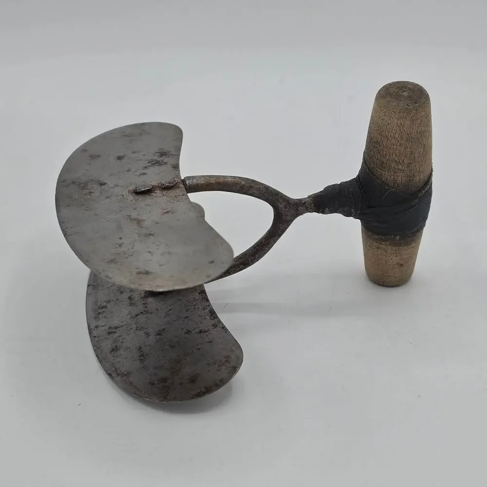Antique Double Blade Rocking Food Chopper Mezzaluna Primitive Kitchen Tool 8